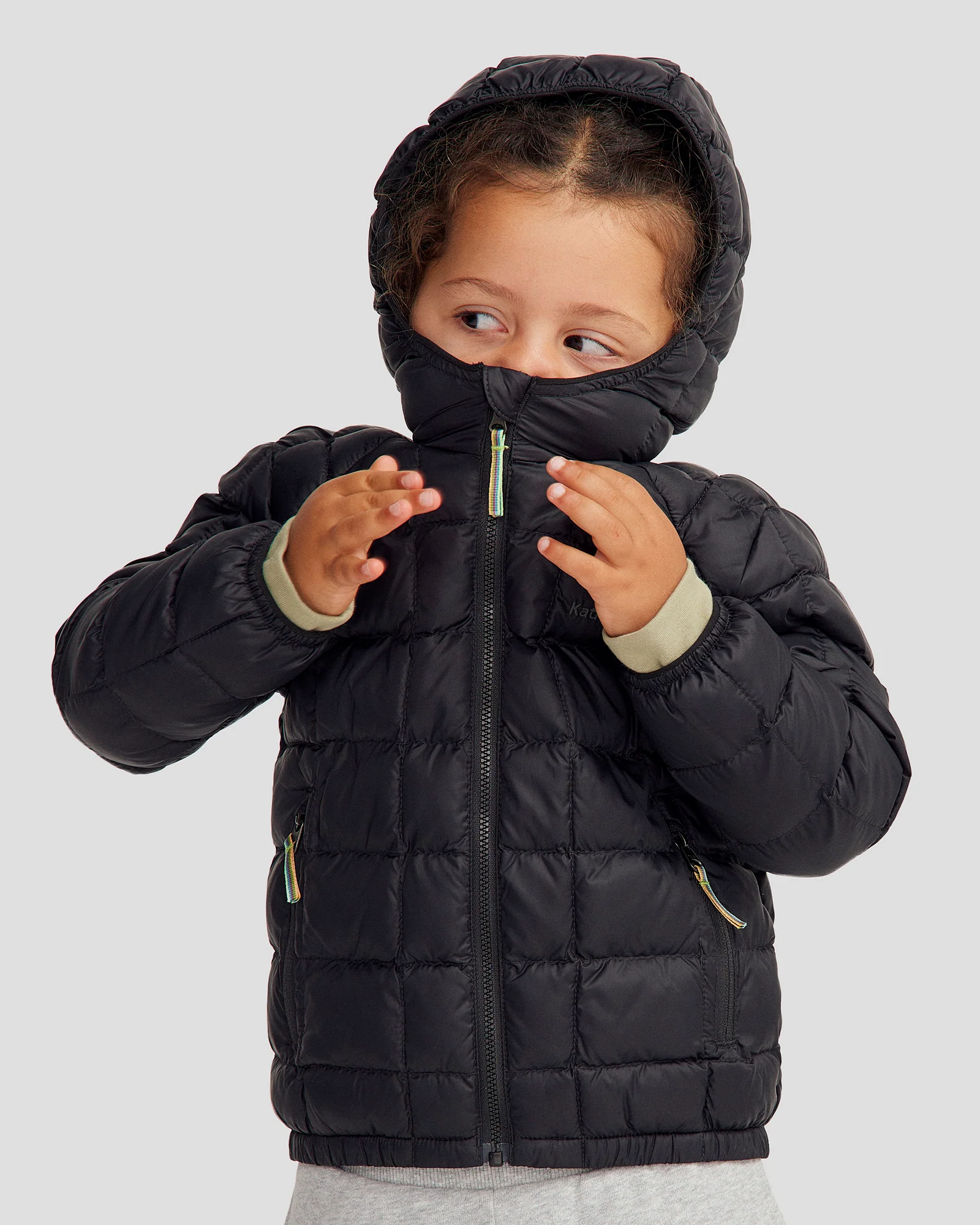 Kids' Heli Insulated Hooded Jacket - Black Stingray - Image 5