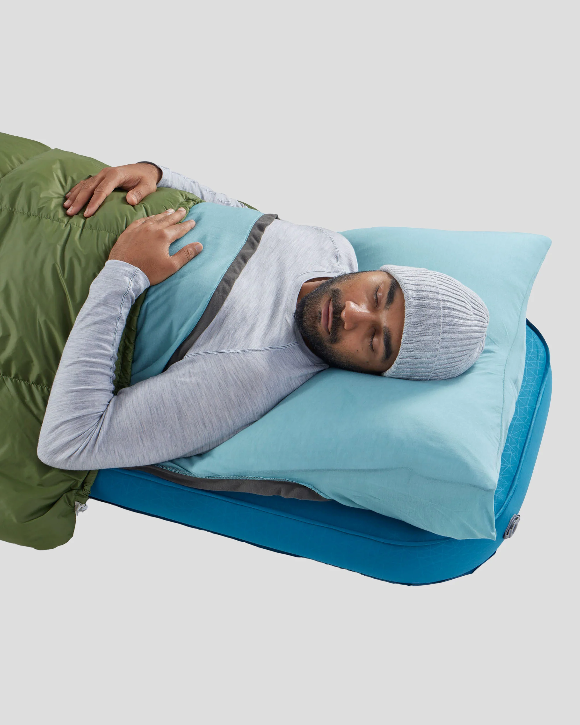 Sea to Summit Comfort Blend Sleeping Bag Liner - Rectangular w/ Pillow Sleeve - Aqua Sea - Image 3