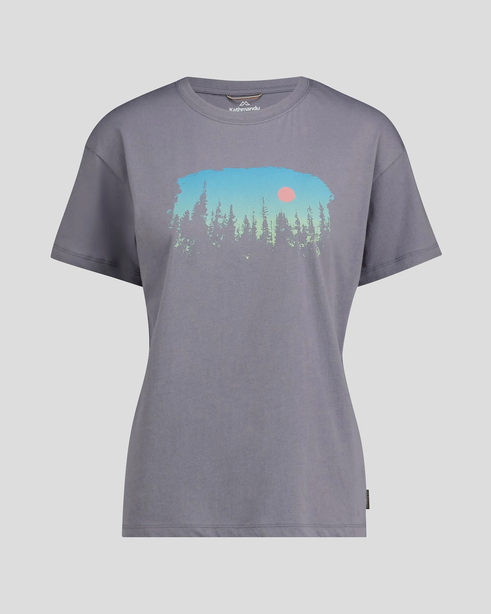 Women's Tree Line Organic Cotton T-shirt - Dark Haze - Image 4