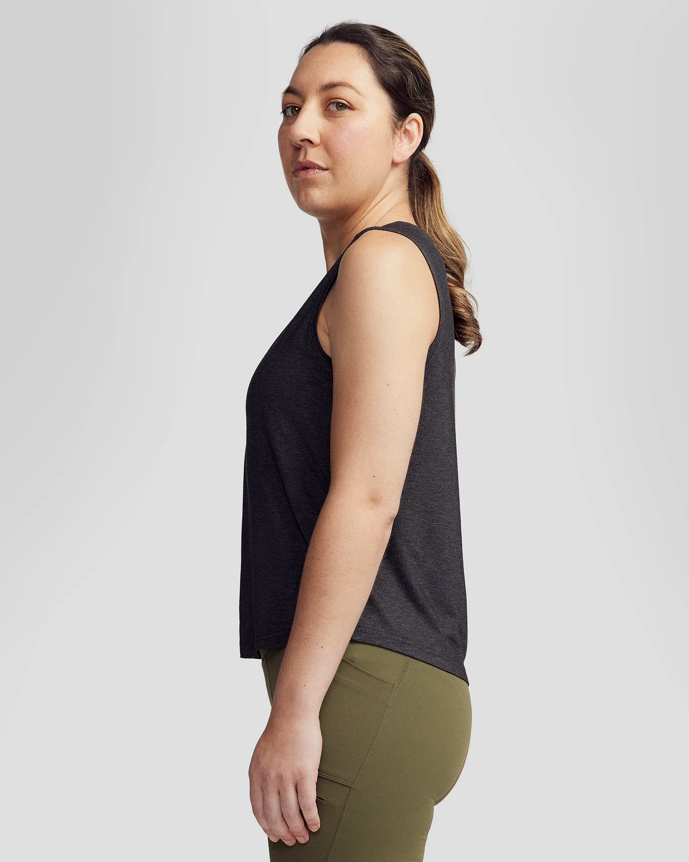 Women’s Anytime Boxy Tank - Charcoal Marle - Image 3