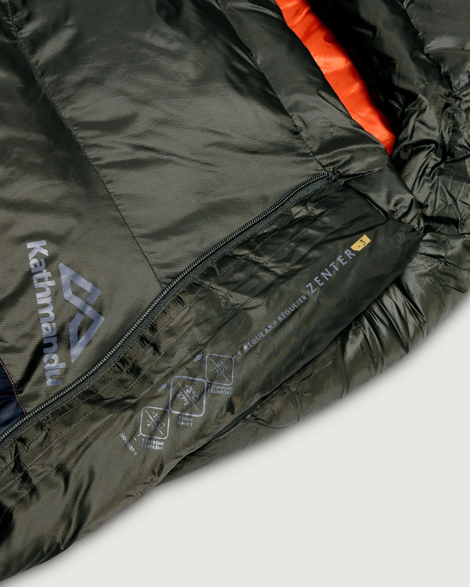 Zenter -3°C Down Sleeping Bag - Regular - Black Stingray/Dark Moss - Image 4
